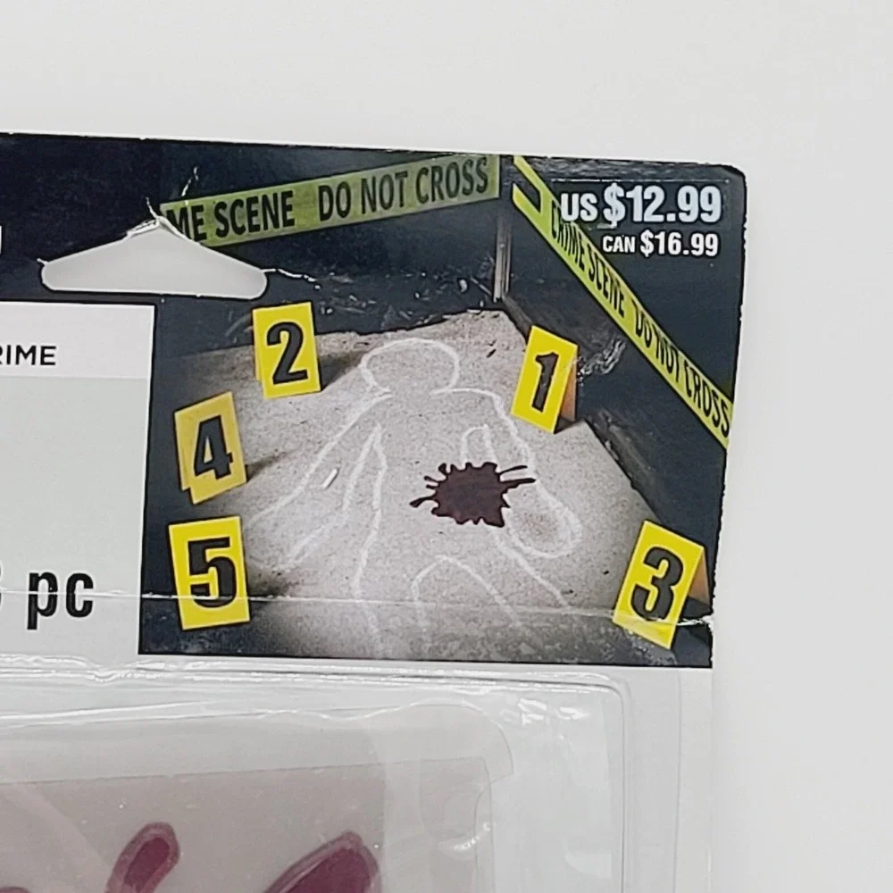 Crime Scene Kit 50ft Yellow Tape 5 Evidence Markers Chalk Blood Halloween Prop
